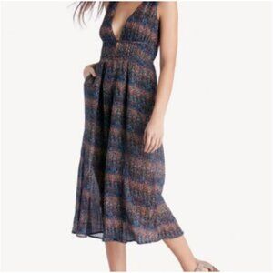 Lost + Wander‎ Bali Cropped Jumpsuit Blue XS